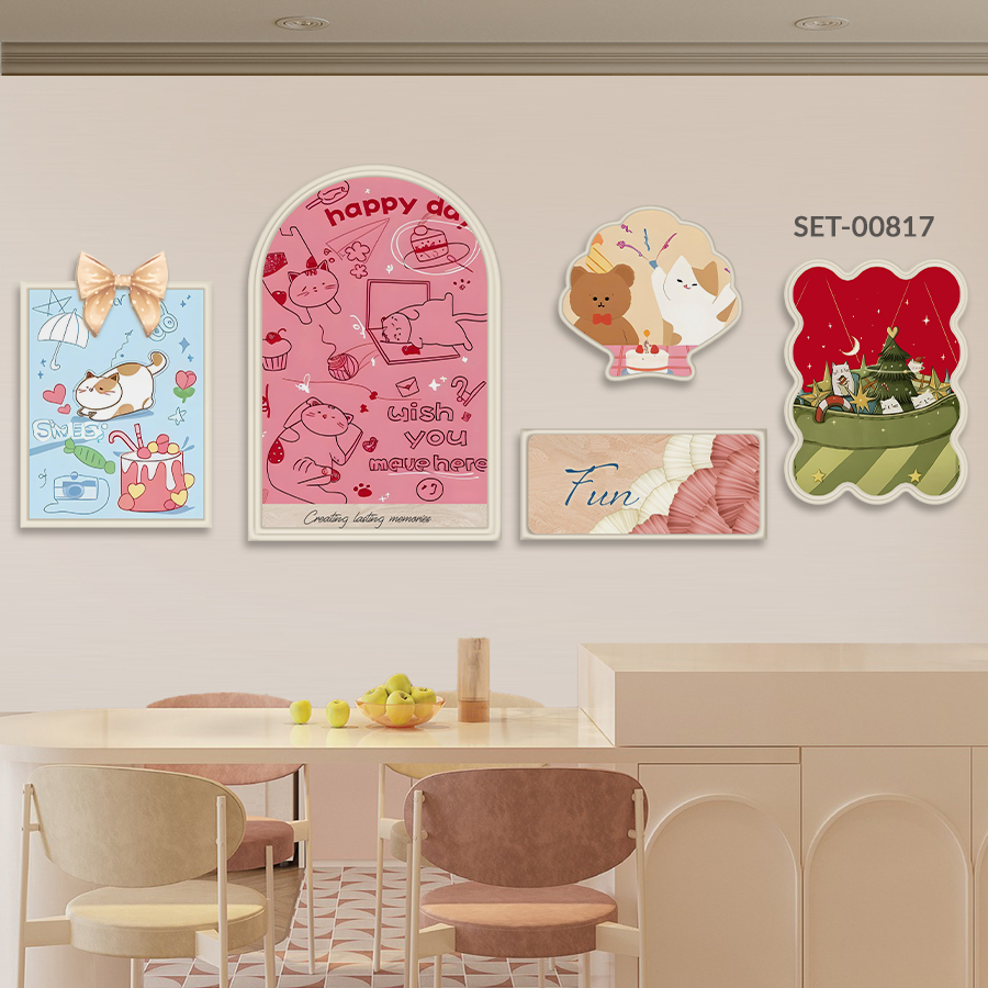 (BST Mới) Set 5 Tranh Dán Tường Họa Tiết Nơ Phù Điêu, Decor Phòng Khách, Phòng Ngủ, Nail, Mi, LiveStream- Huyền My Decor thumbnail 11