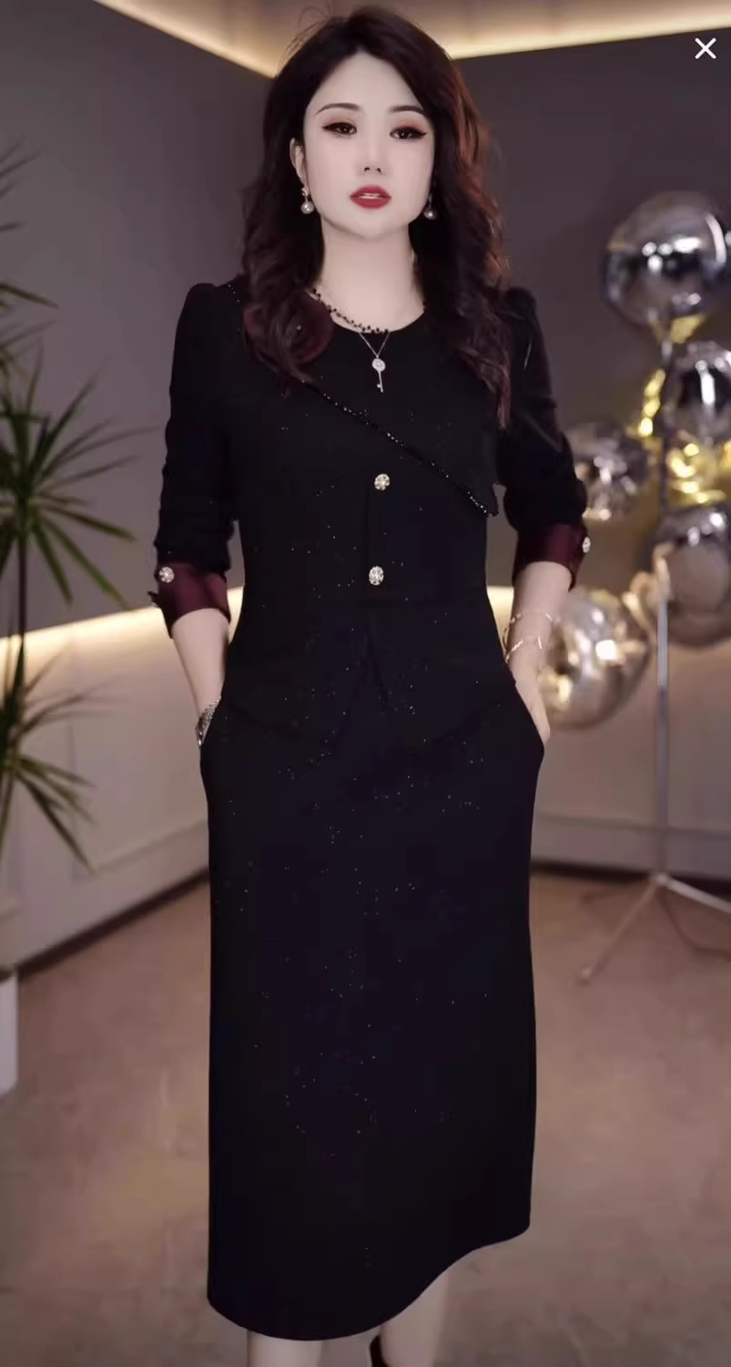 15443-Đầm body suông đen tay dài dáng peplum ( poly 2 da)_thumbnail_2