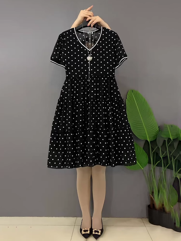 15933-Đầm xoè chấm bi viền trắng cách điệu ( voan, lót)_thumbnail_0