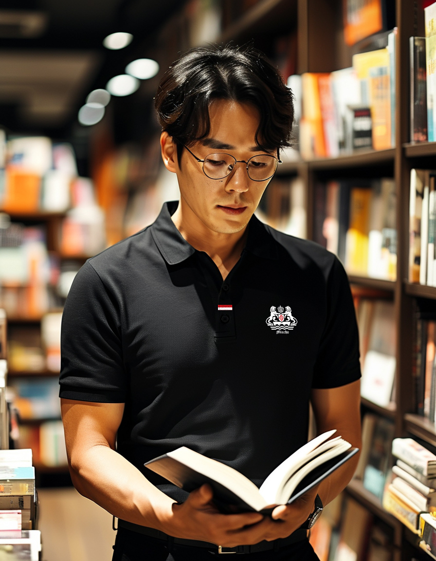 Áo polo nam form vừa 1868 Miucho Iconic vải cá sấu đứng form thoáng mát in artwork_thumbnail_3