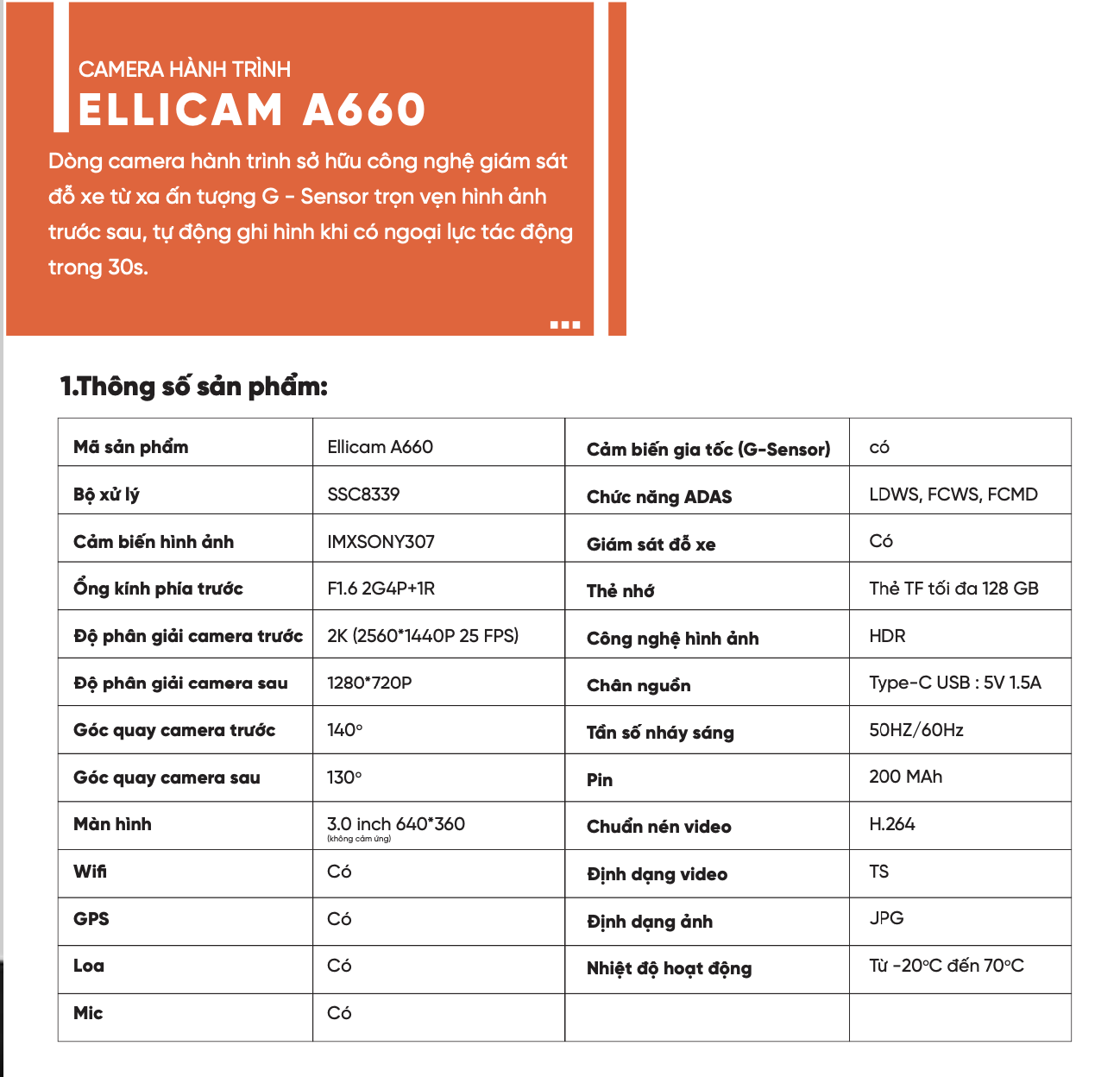 Camera ICAR A660 - Camea hành trình có giám sát từ xa