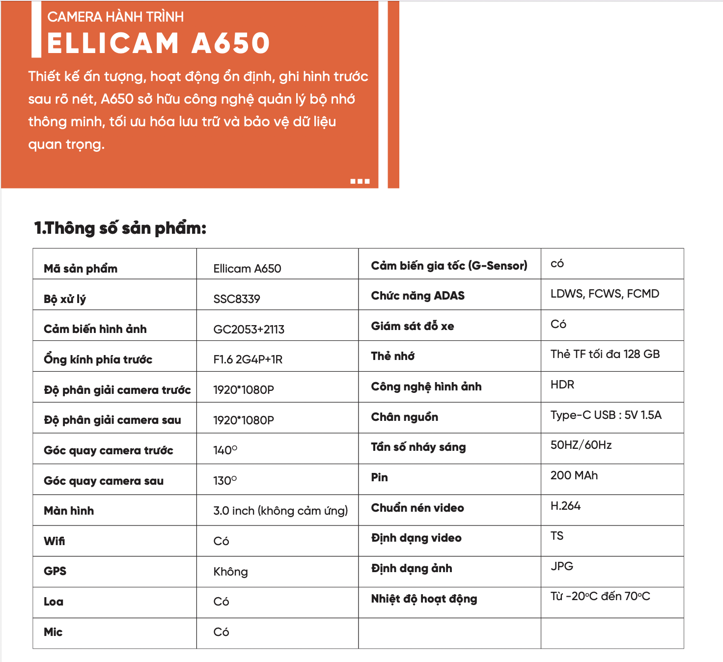 Camera ICAR A650 và A650S