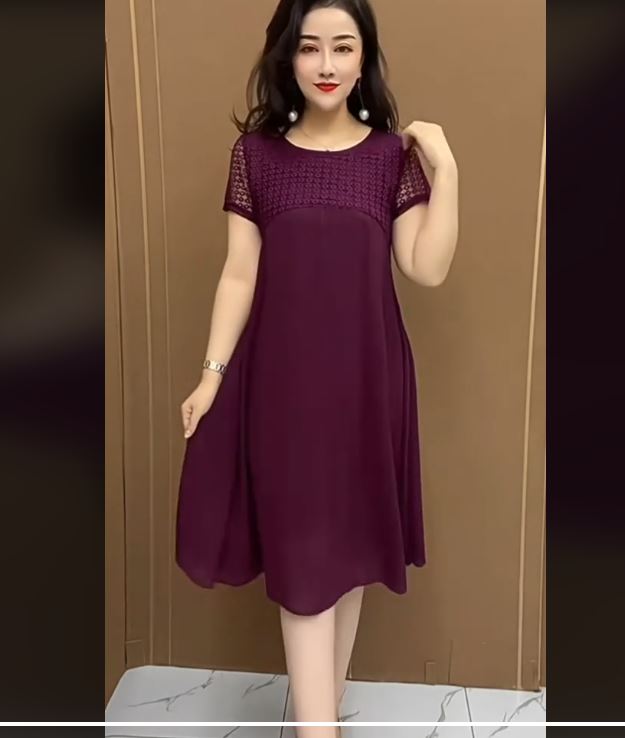 15956-Đầm suông tím phối ren hoa ở trên (voan, phối ren) 15956_thumbnail_0