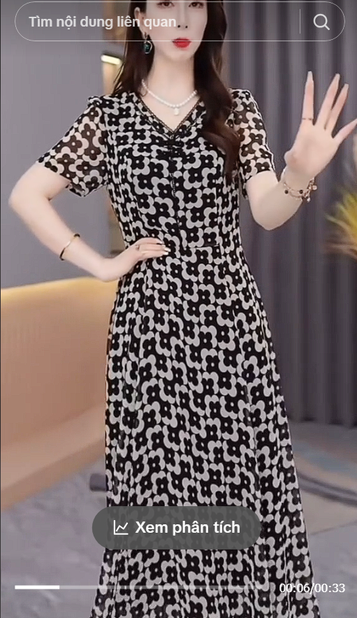 16013-Đầm suông in hoa chà neo trắng đen cách điệu (voan lụa, lót)_thumbnail_1