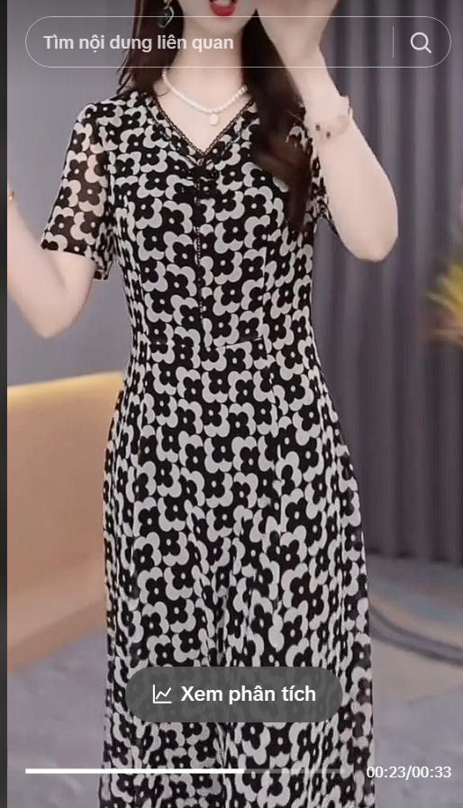 16013-Đầm suông in hoa chà neo trắng đen cách điệu (voan lụa, lót)_thumbnail_0