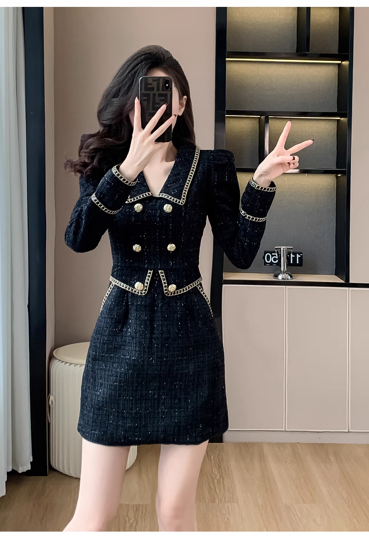 15707-Đầm dạ tweet  tay dài viền ren ( dạ tweet)_thumbnail_1