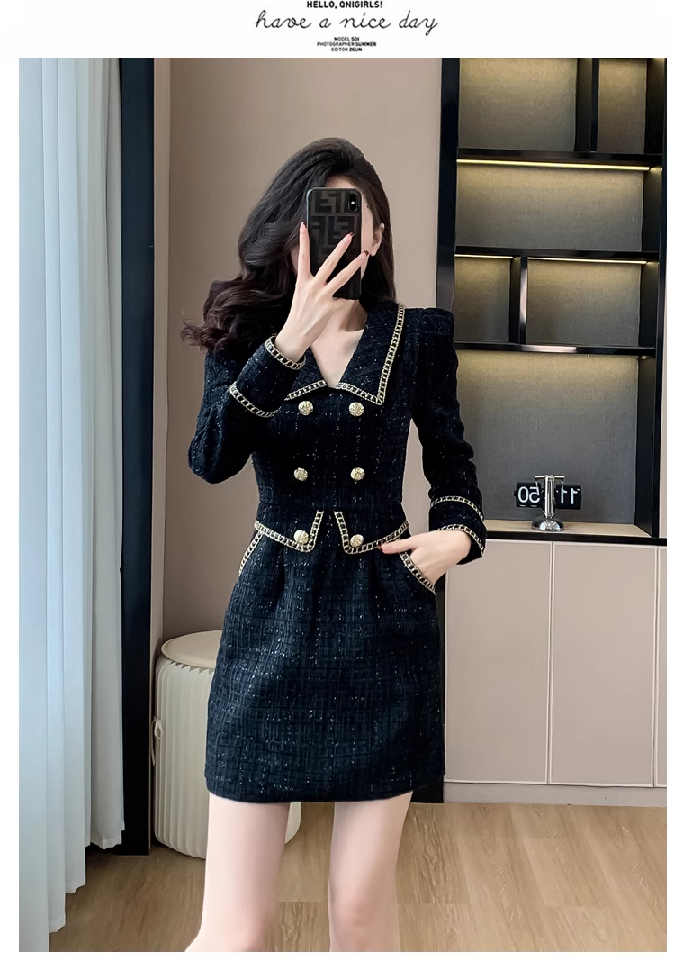 15707-Đầm dạ tweet  tay dài viền ren ( dạ tweet)_thumbnail_2