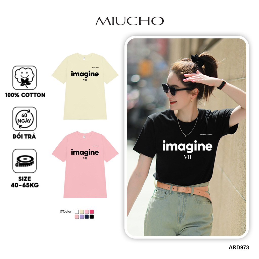 Áo thun nữ form vừa lịch sự dễ phối đồ regular ARD973 Miucho Chic in mix_thumbnail_1
