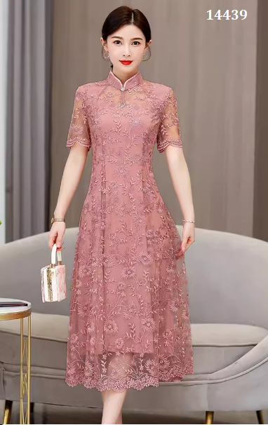 14439-Đầm ren hồng cổ tàu cách điệu (ren,lót)_thumbnail_1