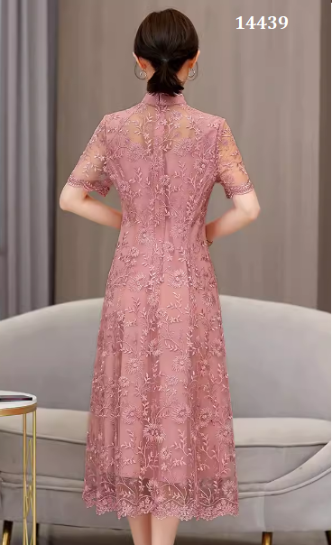 14439-Đầm ren hồng cổ tàu cách điệu (ren,lót)_thumbnail_3