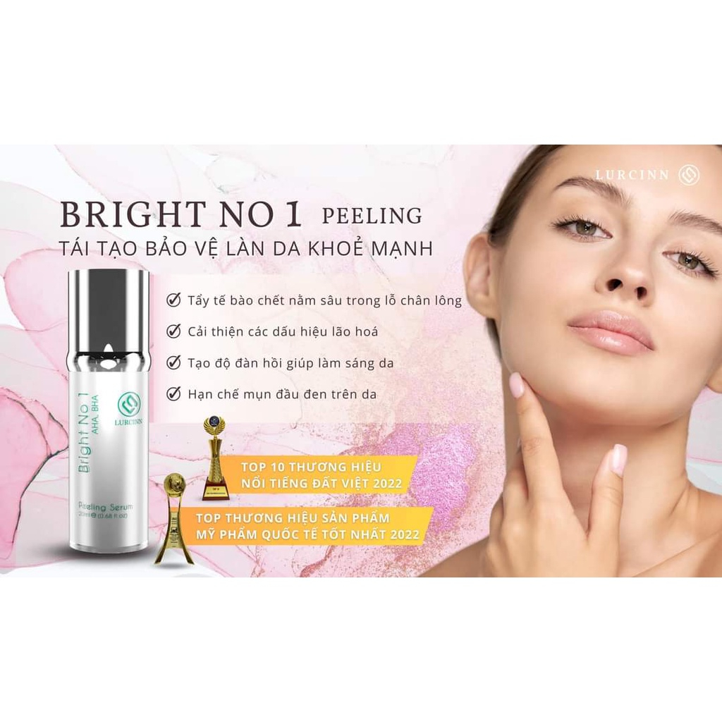 Tẩy Tế Bào Chết Lurcinn Bright No 1 Peeling Serum AHA, BHA Tăng Sinh Collagen Dưỡng Trắng Sáng Da 20ml_thumbnail_6