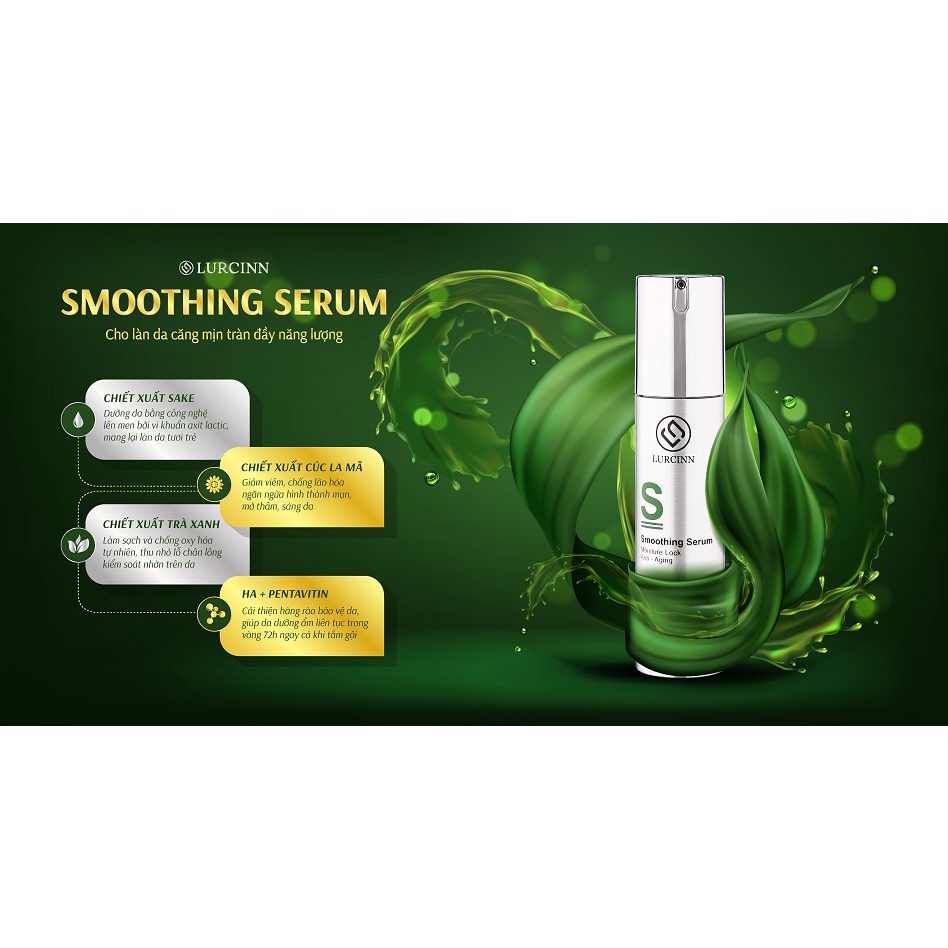 Nước Thần Khóa Ẩm Sâu 75h Lurcinn Smoothing Serum 50ml Dưỡng Ẩm, Khóa Ẩm, Cân Bằng PH Cho Da_thumbnail_3