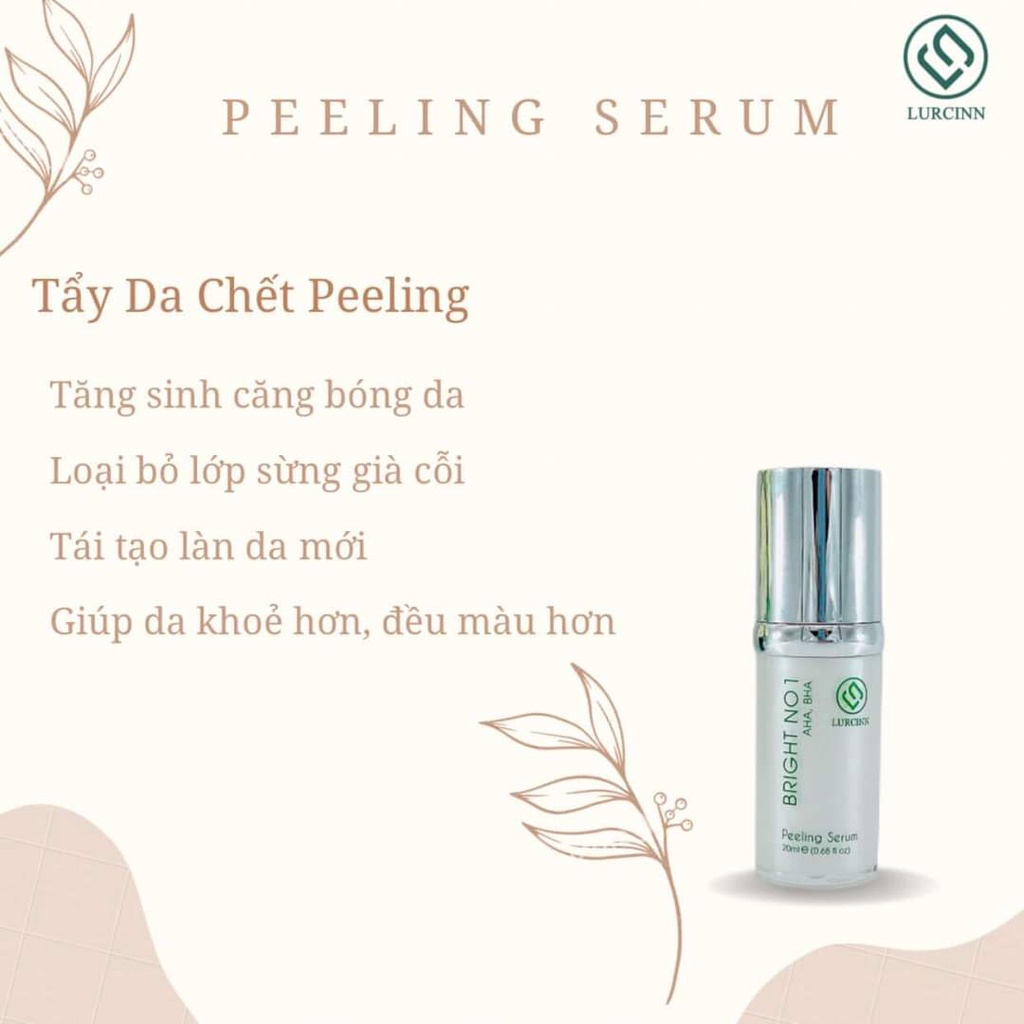 Tẩy Tế Bào Chết Lurcinn Bright No 1 Peeling Serum AHA, BHA Tăng Sinh Collagen Dưỡng Trắng Sáng Da 20ml_thumbnail_1