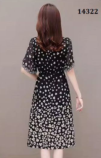 14322-Đầm voan  họa tiết cỏ 3 lá phối viền ren ( voan, lót )_thumbnail_2