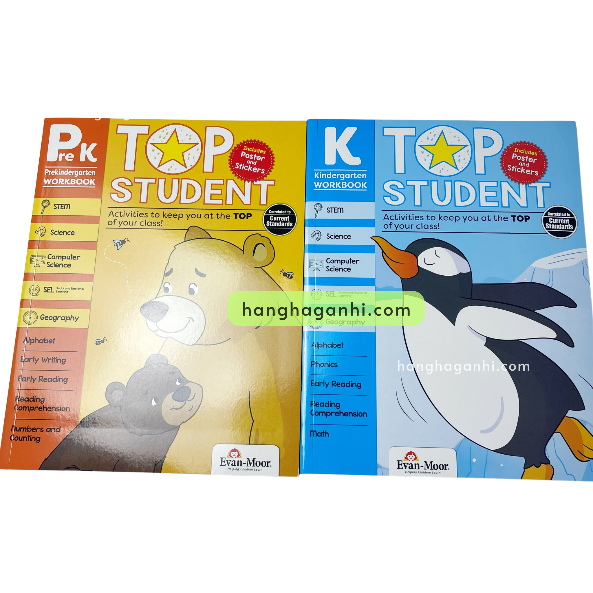Top Student PreK, K Kindergarten Workbook, Bộ 2 cuốn sách bài tập mầm non Mỹ nhập khẩu, nguyên seal_thumbnail_0