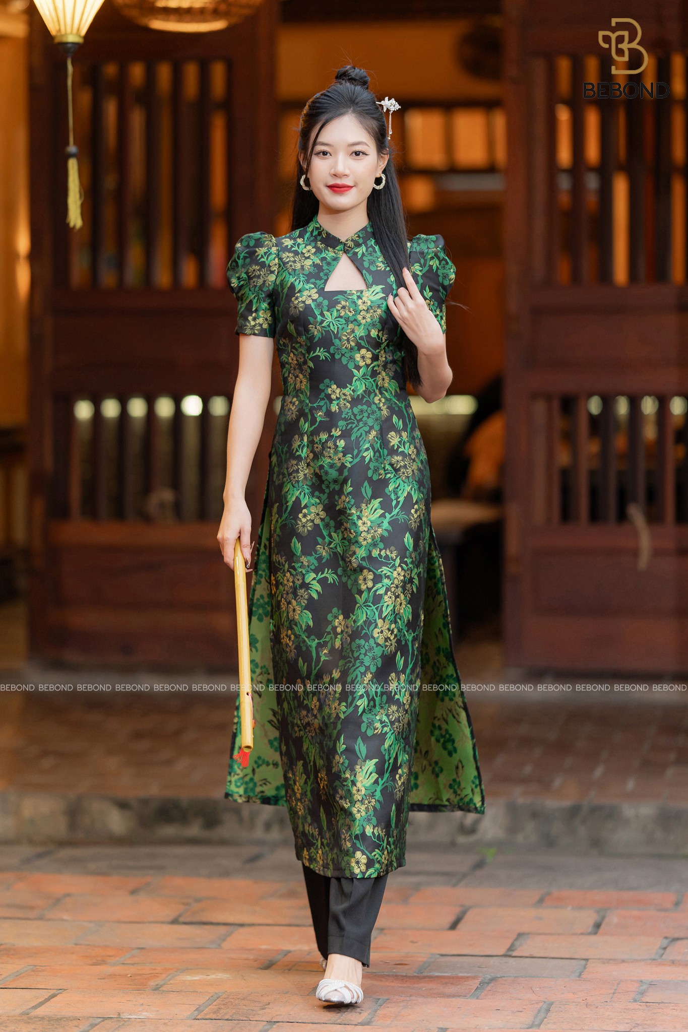 SET ÁO DÀI THỤC DI HOA XANH_thumbnail_5