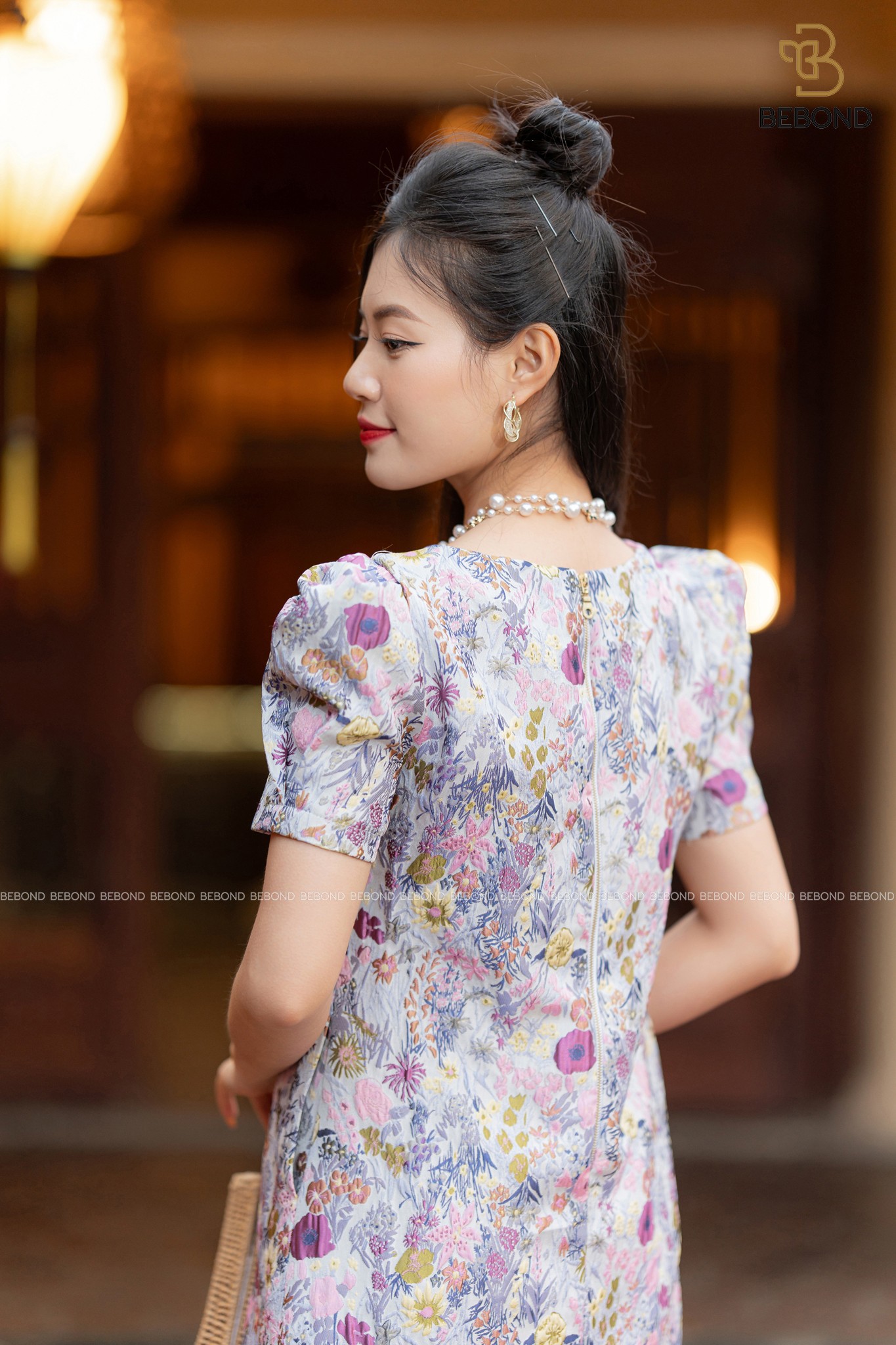 Đầm suông Shaylee tafta gấm thêu HOA TÍM NHẠT_thumbnail_5