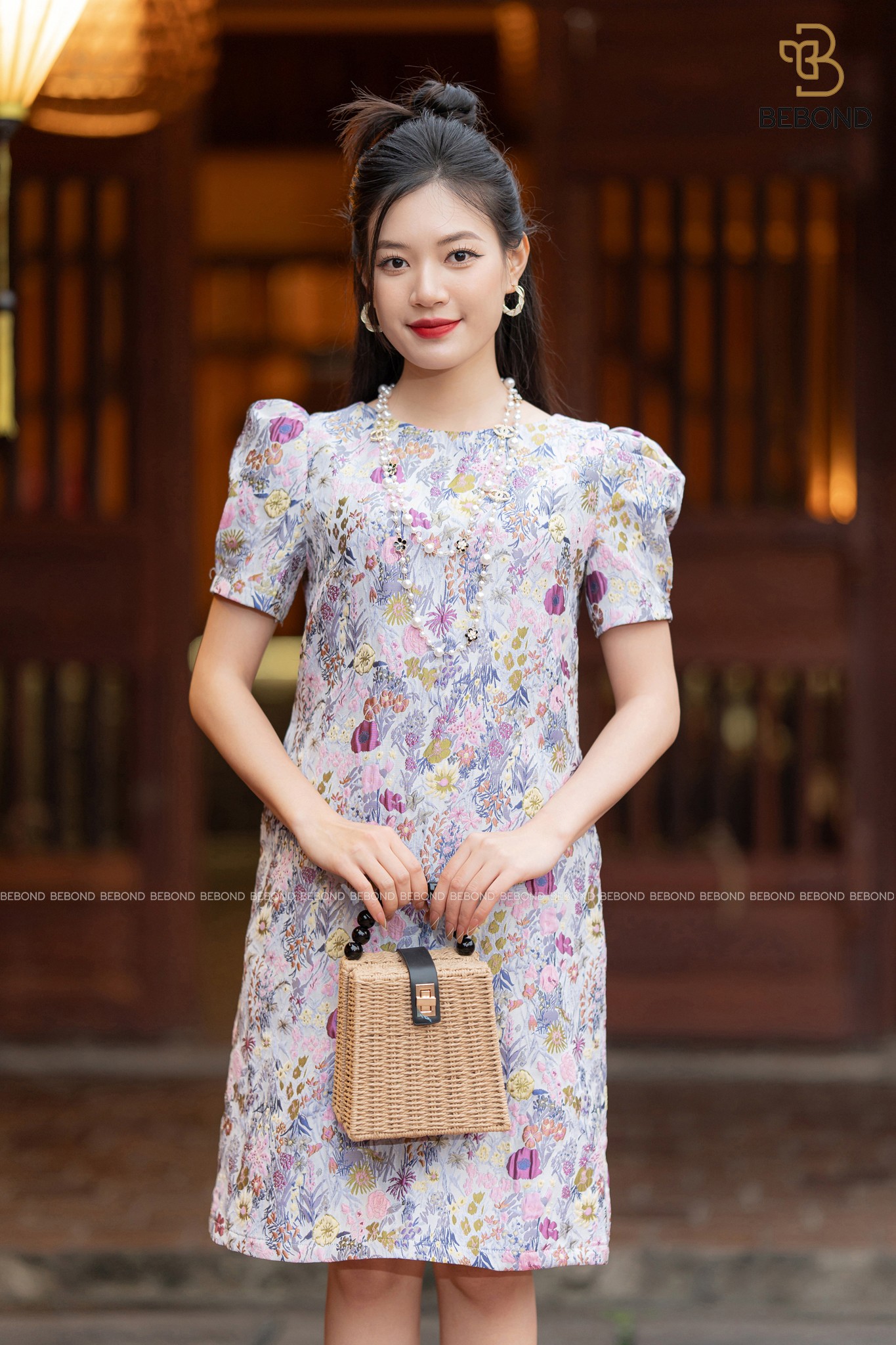 Đầm suông Shaylee tafta gấm thêu HOA TÍM NHẠT_thumbnail_8