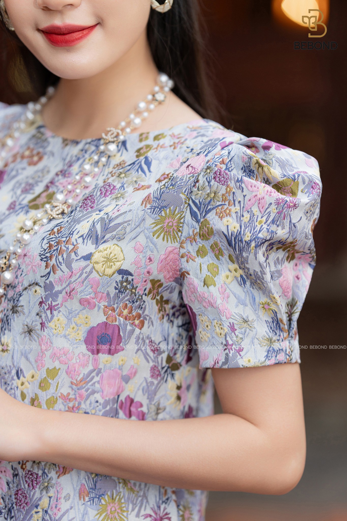 Đầm suông Shaylee tafta gấm thêu HOA TÍM NHẠT_thumbnail_7