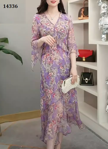 14336-Đầm voan tím in hoa tay lở đuôi cá (voan,lót)_thumbnail_1