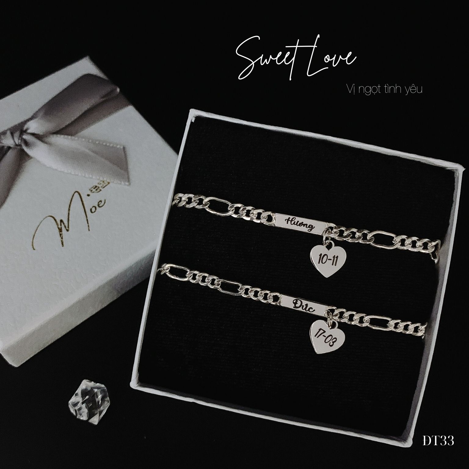 ĐT33 - Lắc tay họng vuông couple cute