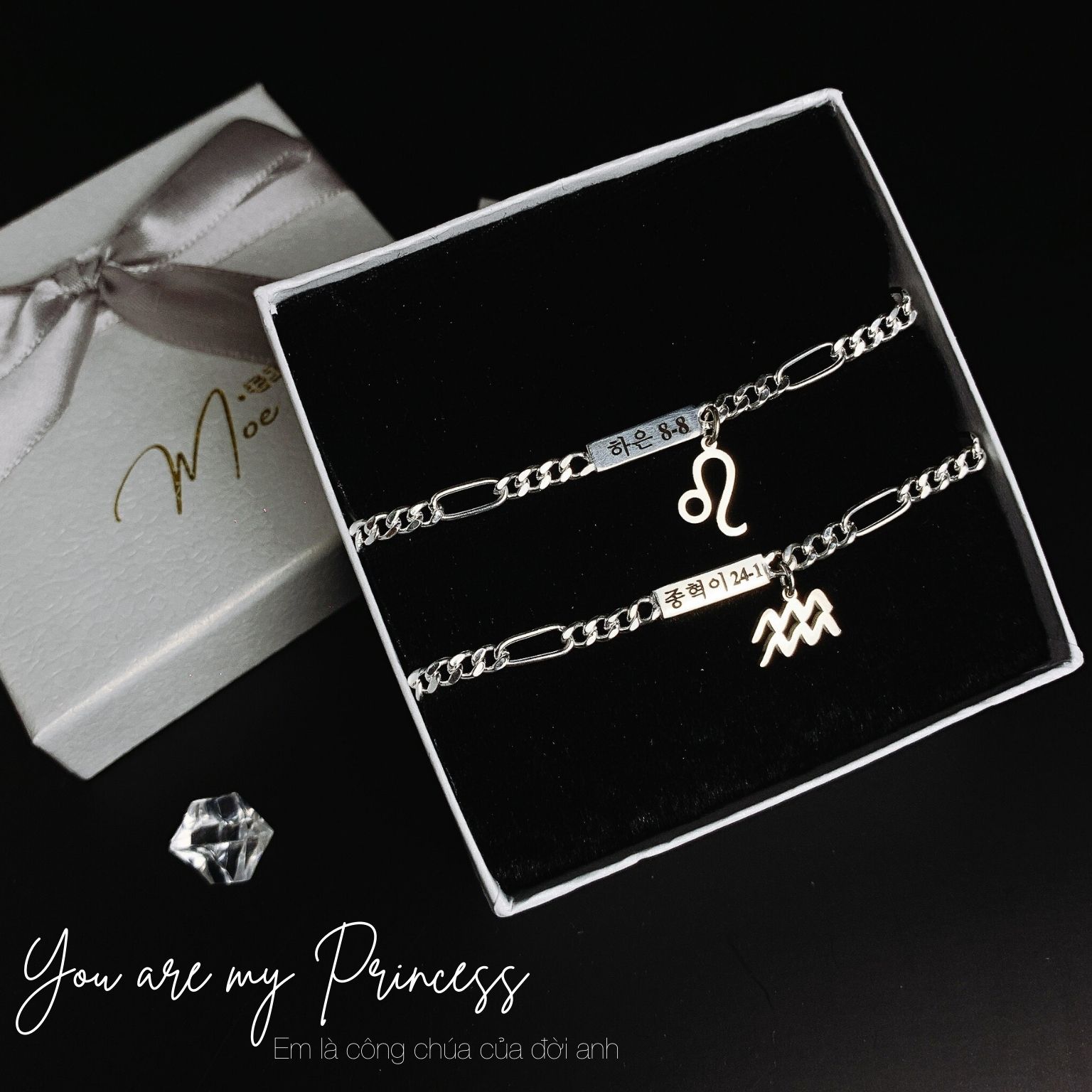 ĐT33 - Lắc tay họng vuông couple cute