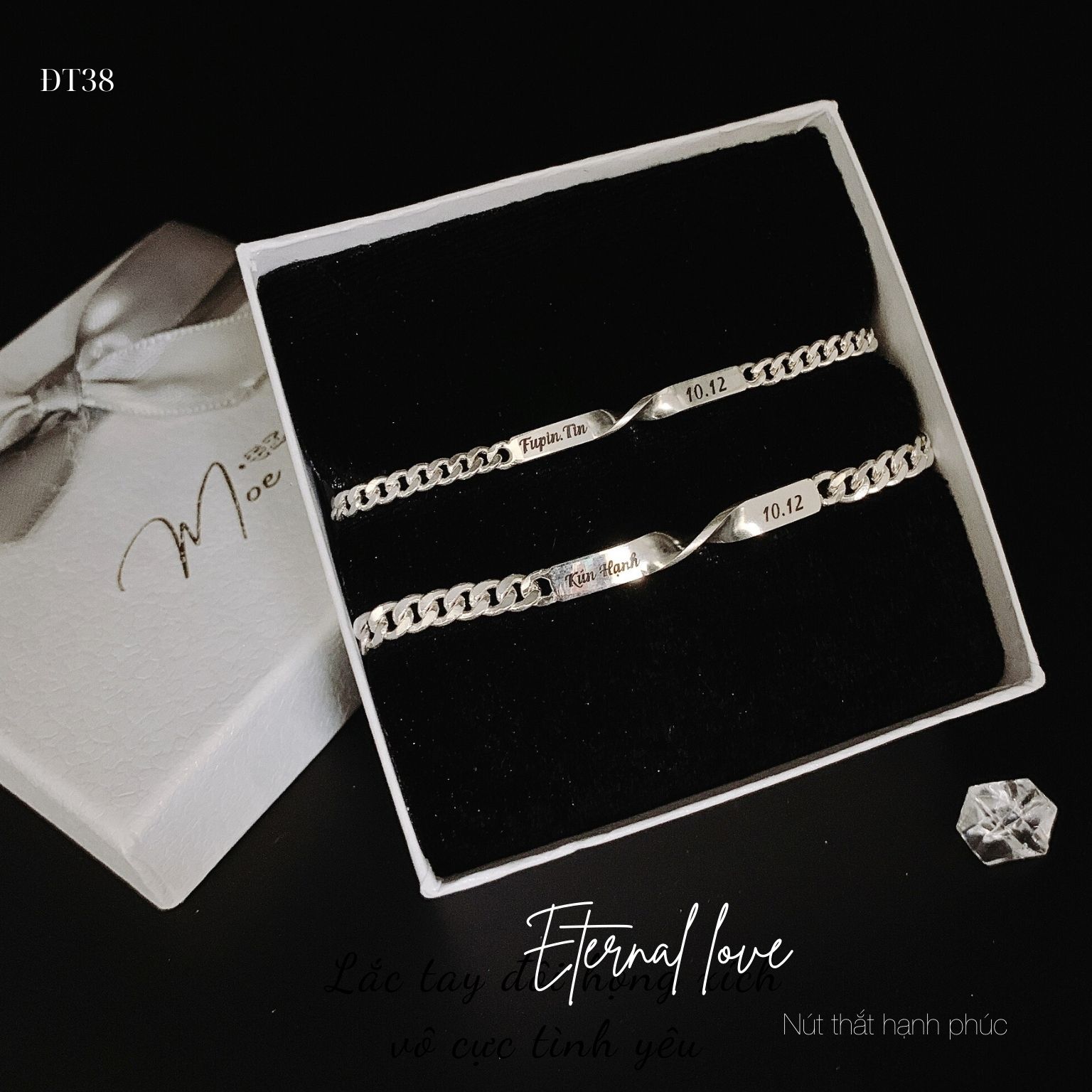 ĐT38 - Lăc tay đôi họng xích vô cực xoắn dày dặn