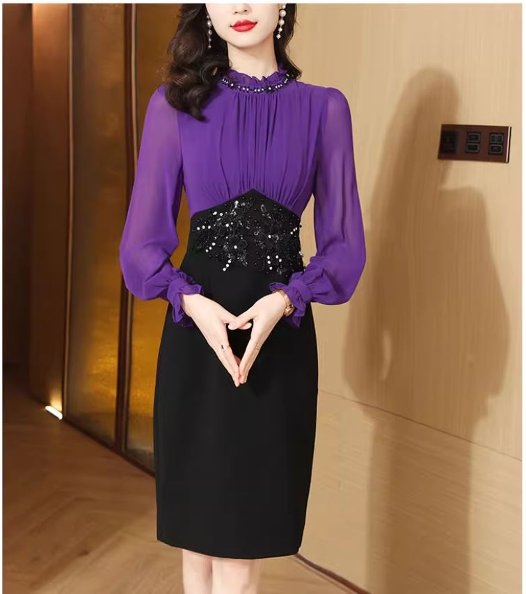 14383-Đầm body phối 2 màu đen tím_thumbnail_4