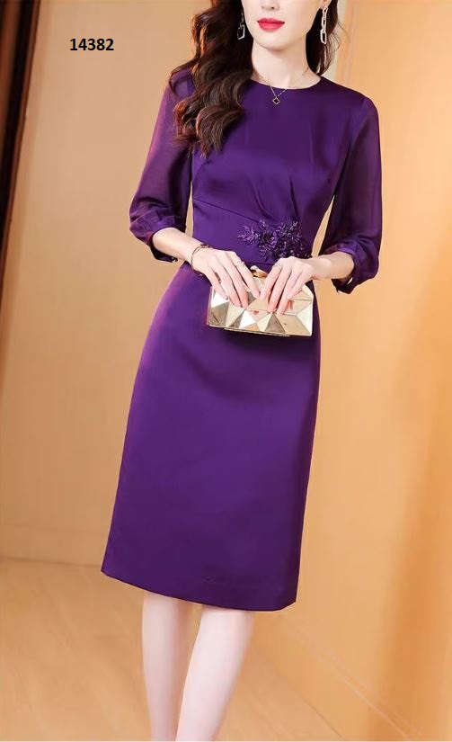 14382-Đầm body công sở màu tím đính hoa eo_thumbnail_4
