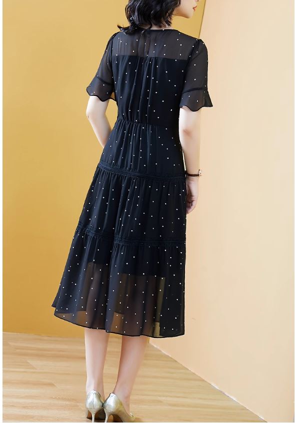 14378-Đầm xòe bi nhỏ phối viền tầng _thumbnail_1