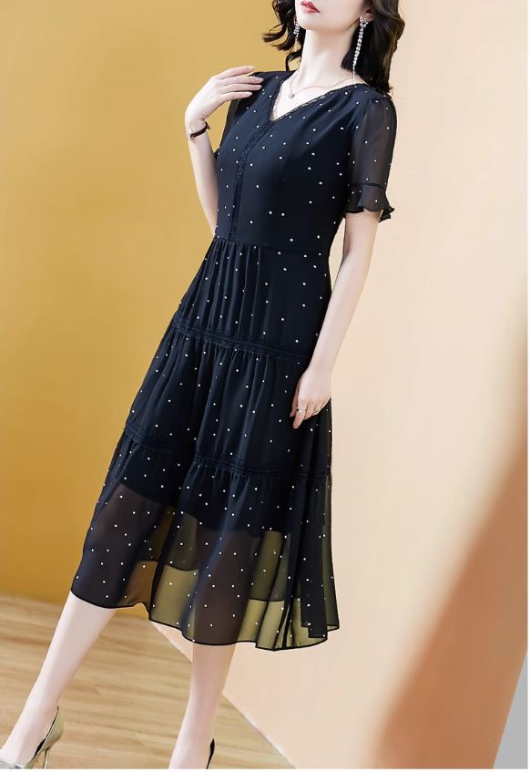 14378-Đầm xòe bi nhỏ phối viền tầng _thumbnail_3