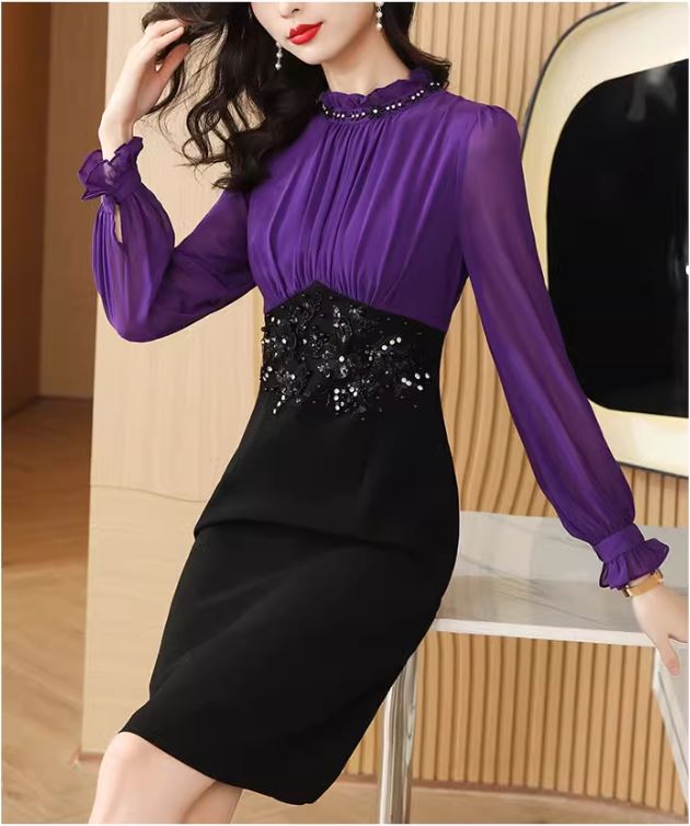 14383-Đầm body phối 2 màu đen tím_thumbnail_0