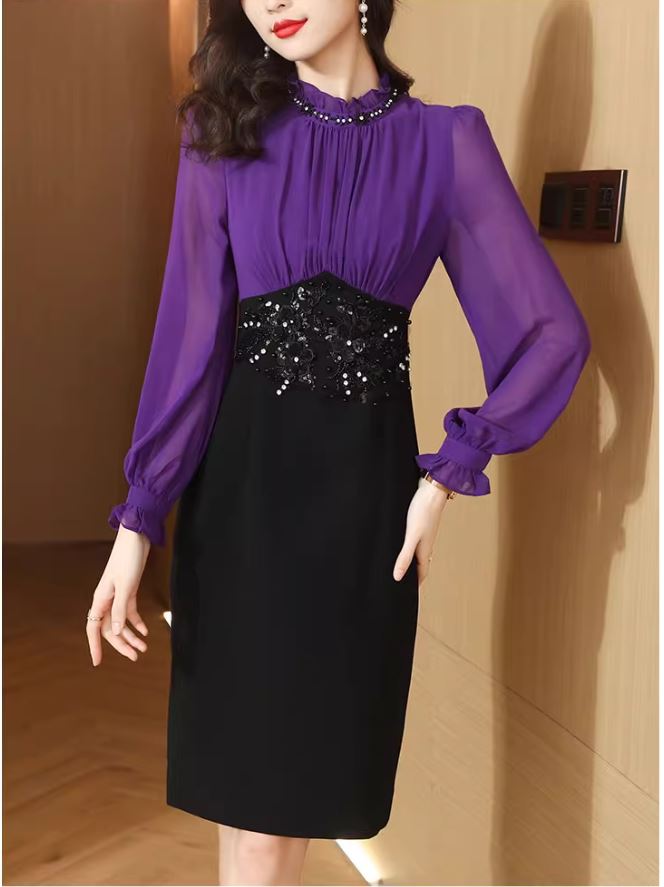 14383-Đầm body phối 2 màu đen tím_thumbnail_1