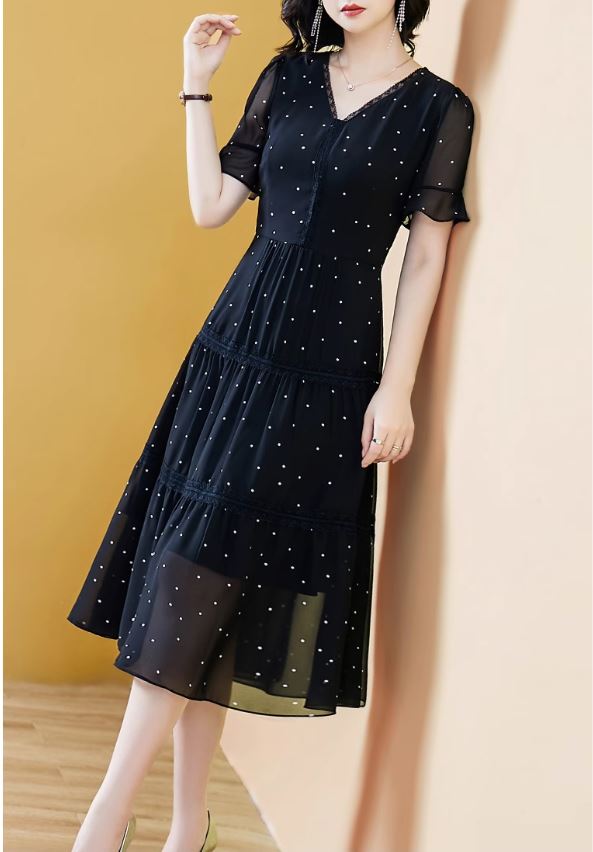 14378-Đầm xòe bi nhỏ phối viền tầng _thumbnail_2