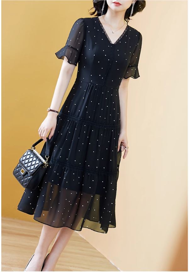 14378-Đầm xòe bi nhỏ phối viền tầng _thumbnail_4