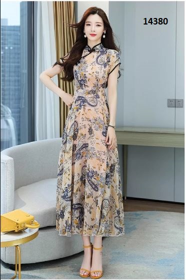 14380-Đầm xòe dài cổ tàu viền đen _thumbnail_4