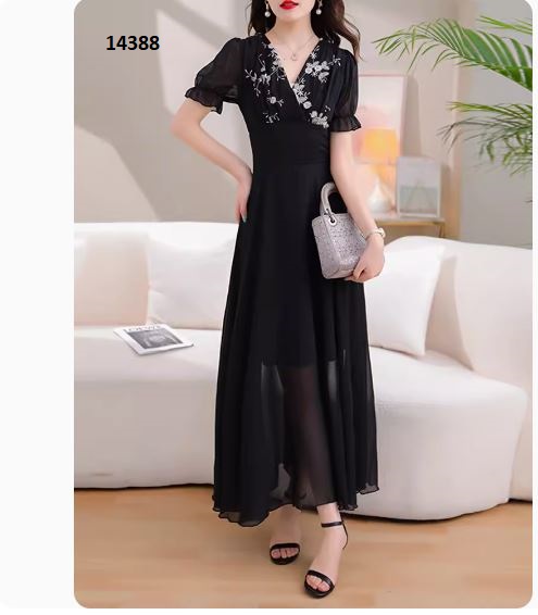 14388-Đầm maxi cổ đắp chéo viền hoa trắng _thumbnail_4