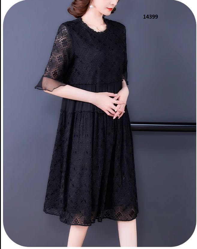 14399-Đầm ren suông đen phối eo cách điệu (ren+ lót thun)_thumbnail_1