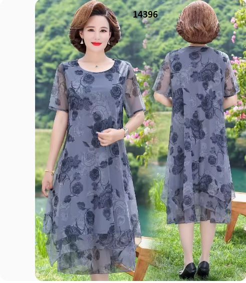 14396-Đầm voan hoa chìm kiểu Pháp dáng ngắn suông (voan+lót) _thumbnail_0