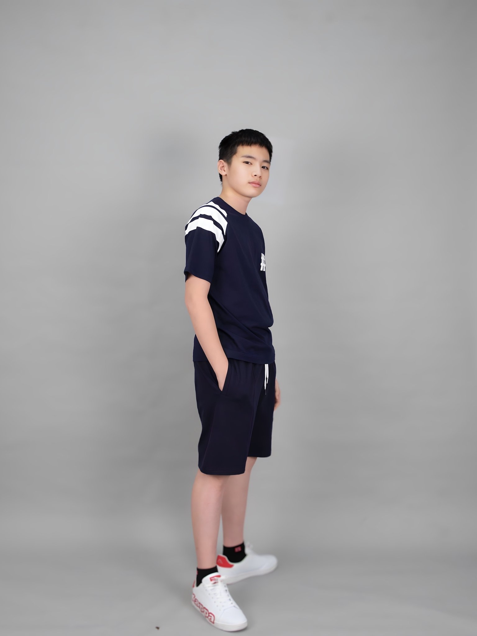 Áo phông navy tay phối trắng #7_thumbnail_1