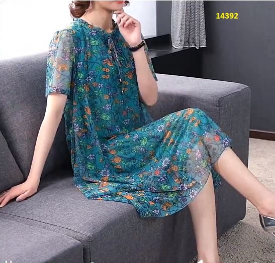 14392-Đầm oversize tay ngắn vạt váy cách điệu (voan + lót) _thumbnail_4