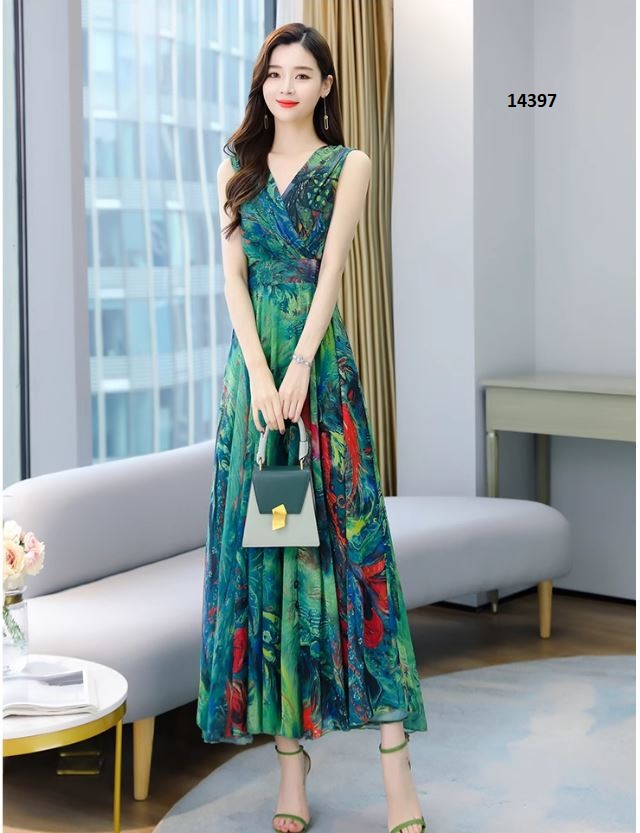 14397-Đầm maxi sát nách phong cách âu mỹ (voan+ lót thun) _thumbnail_5