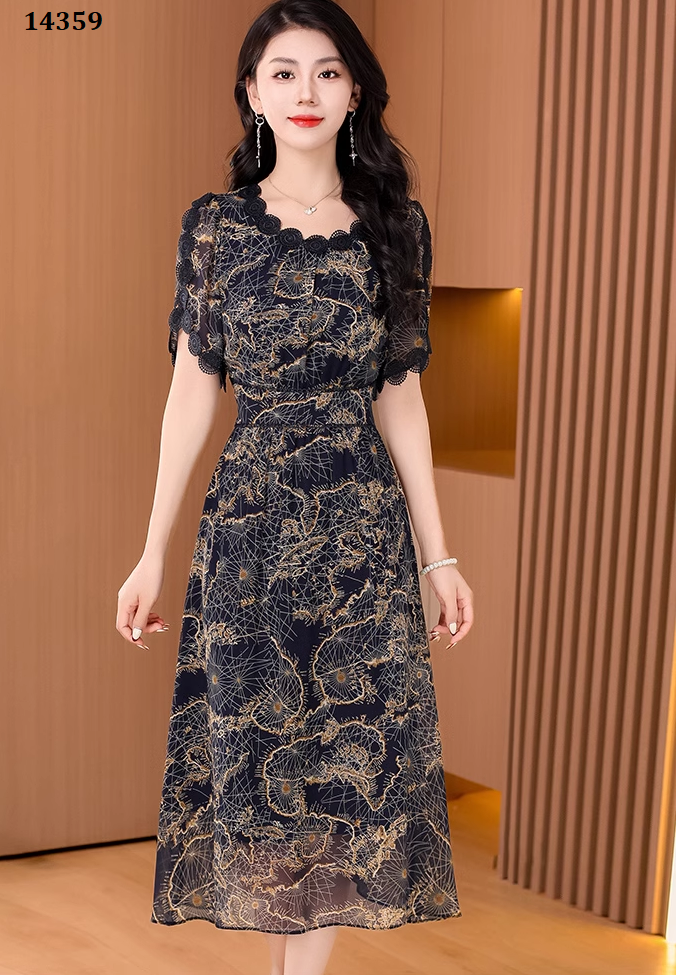 14359-Đầm voan xòe phối ren viền tròn _thumbnail_1