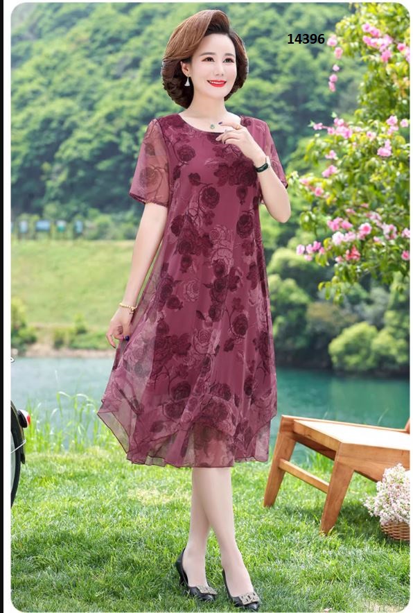 14396-Đầm voan hoa chìm kiểu Pháp dáng ngắn suông (voan+lót) _thumbnail_4