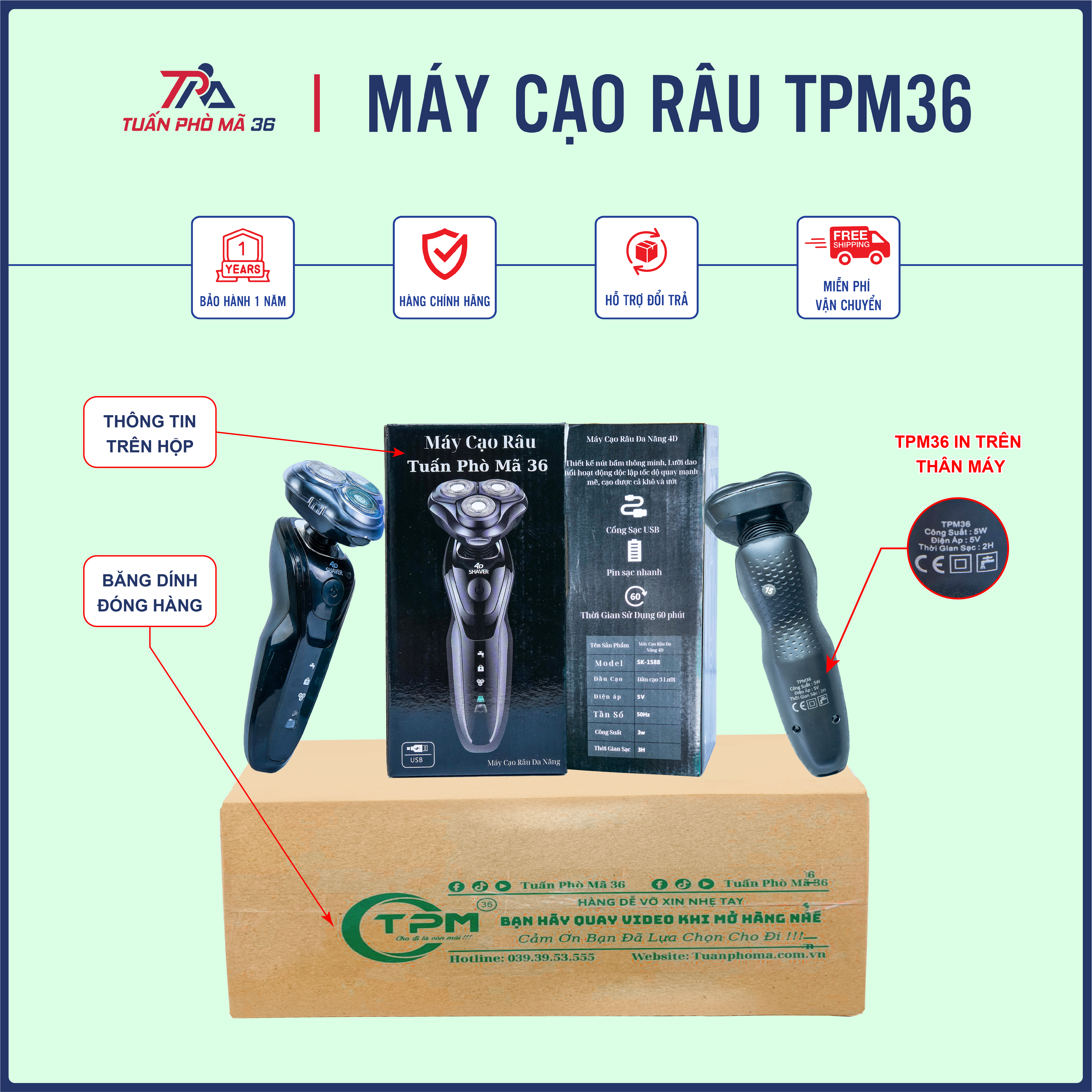 Máy cạo râu Mẫu Cơ Bản 1588