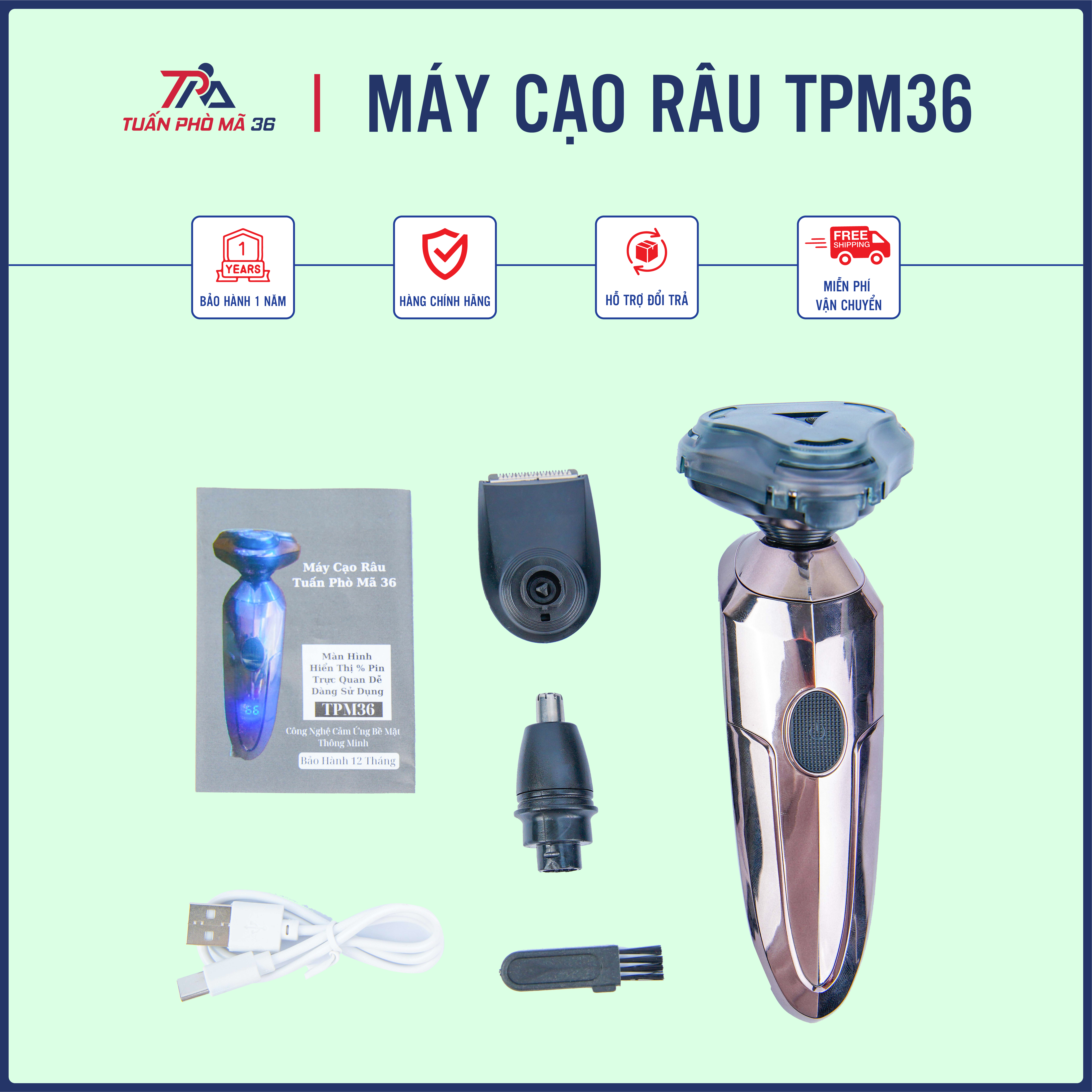 Máy Cạo Râu Bản Nâng Cấp 3in1 LED Tuấn Phò Mã 36_thumbnail_18