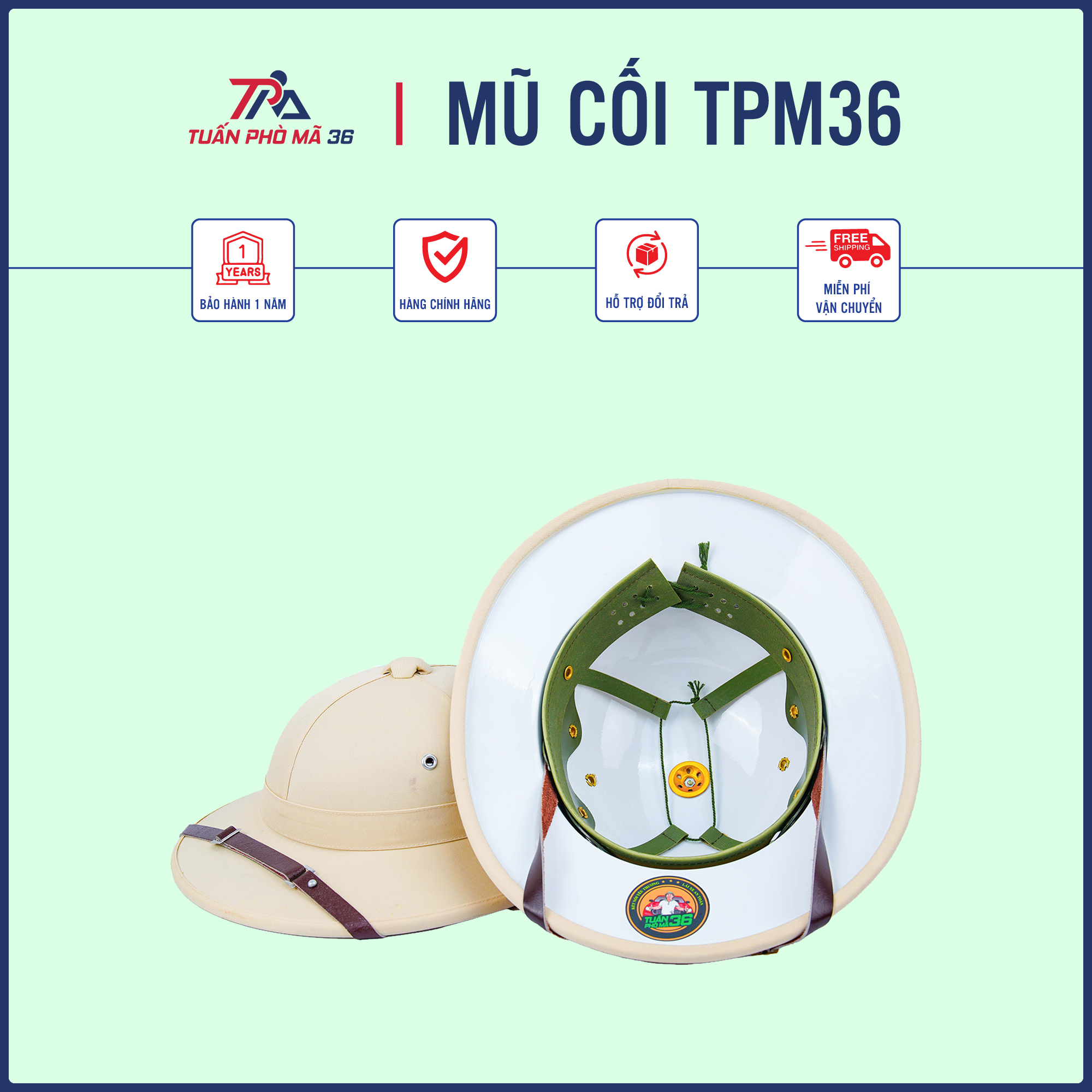 Mũ Bác Hồ Vàng Miền Cát Trắng Tuấn Phò Mã 36