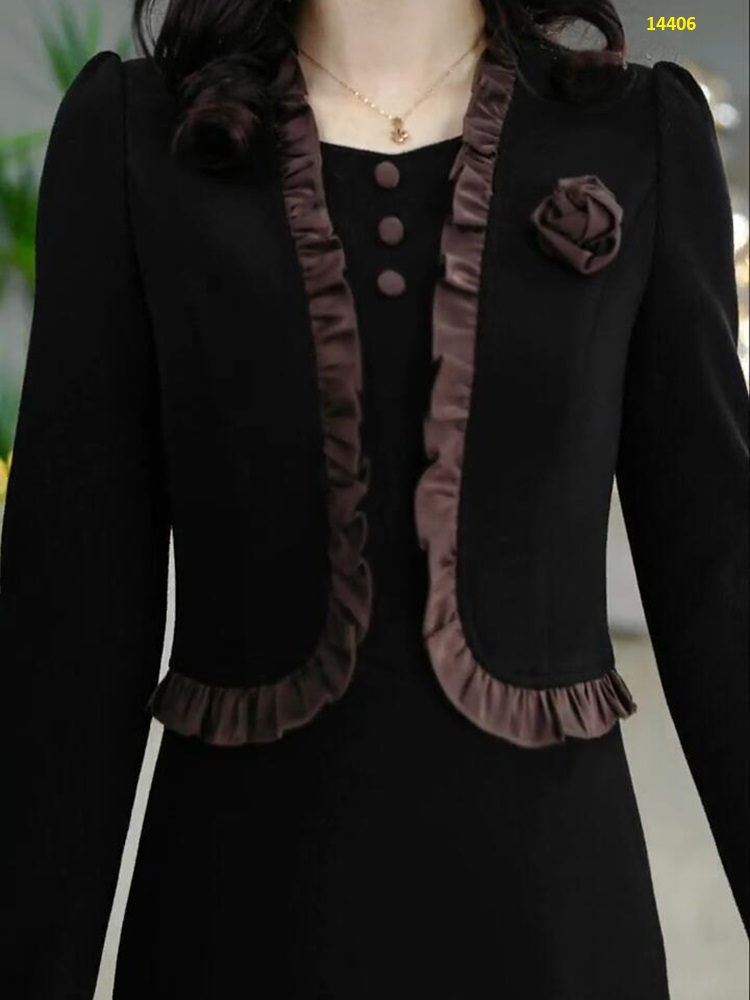 14406-Đầm xòe công sở tay dài, giả kiểu áo rời _thumbnail_0