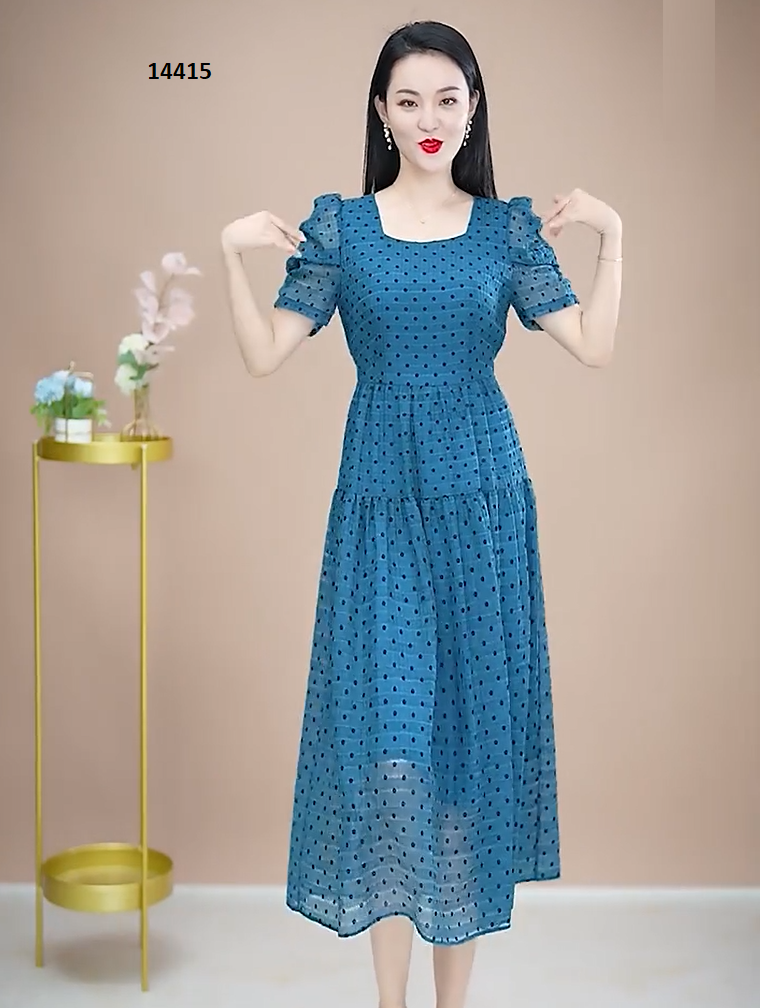 14415-Đầm xòe xanh dương đậm phối bi đen tay dúng_thumbnail_1