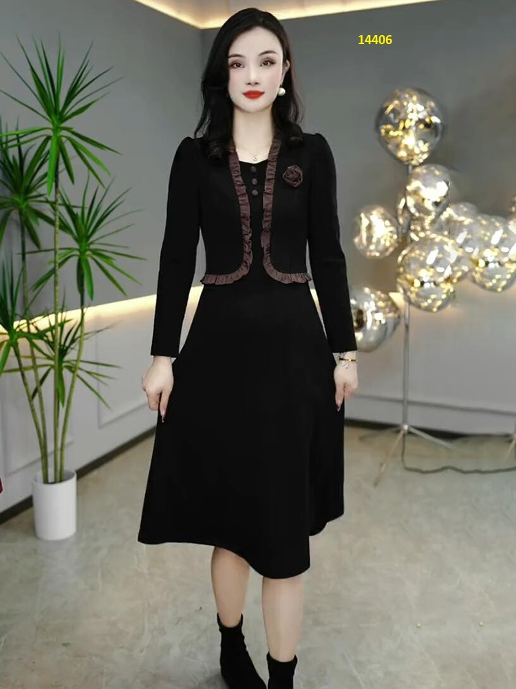 14406-Đầm xòe công sở tay dài, giả kiểu áo rời _thumbnail_2